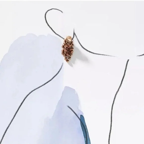 Anthropologie, Waterfall Beaded Drop Earrings, Taupe Brown -NWT!! - Picture 4 of 9